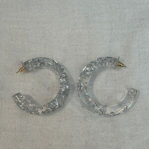 Clear Acrylic Hoop Earrings
